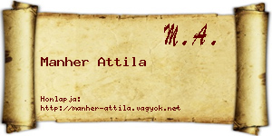 Manher Attila névjegykártya